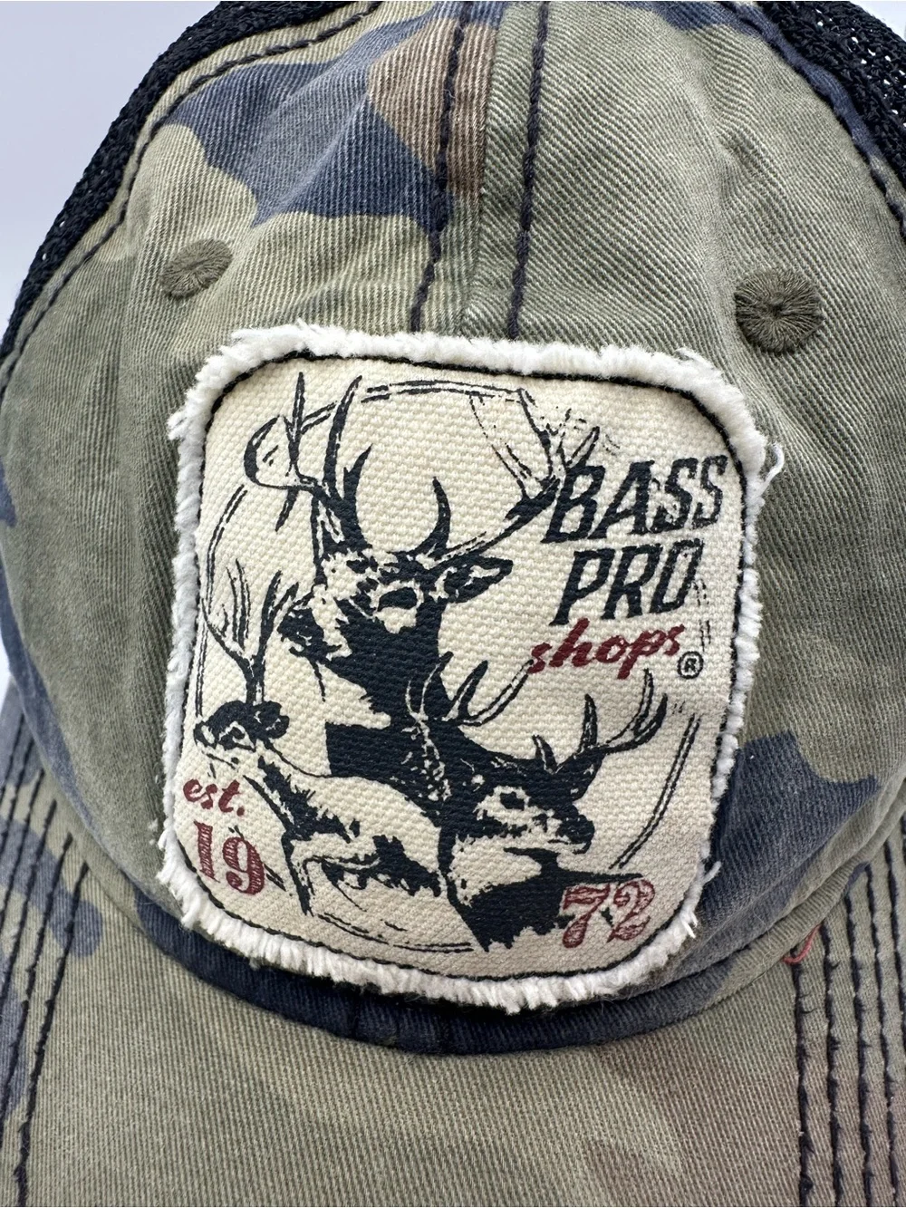Bass Pro Shops Youth Camo Mesh Trucker Hat Deer Patch Snapback